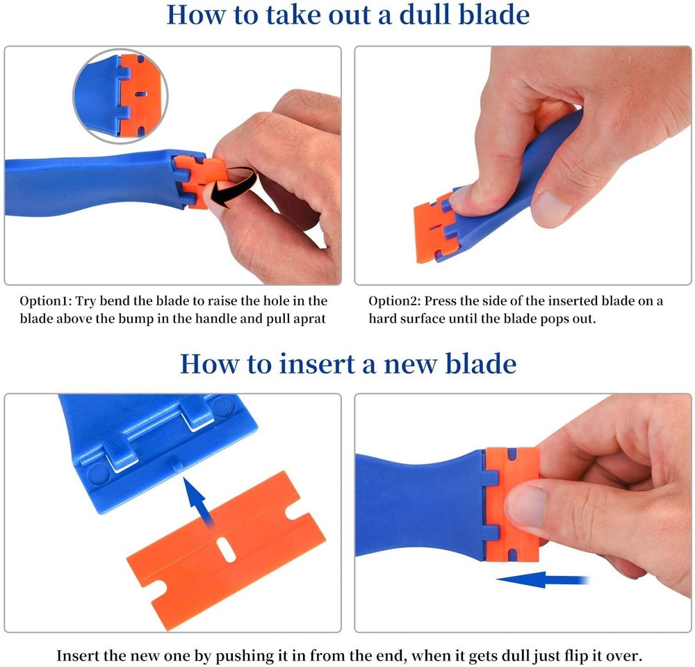 Plastic Razor Blade Scraper, Scraper Tool with 20 PCS Blades...