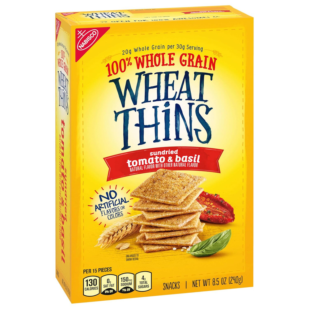 Sundried Tomato & Basil Snacks, Whole Grain Wheat Crackers, Bulk Snack Crackers,