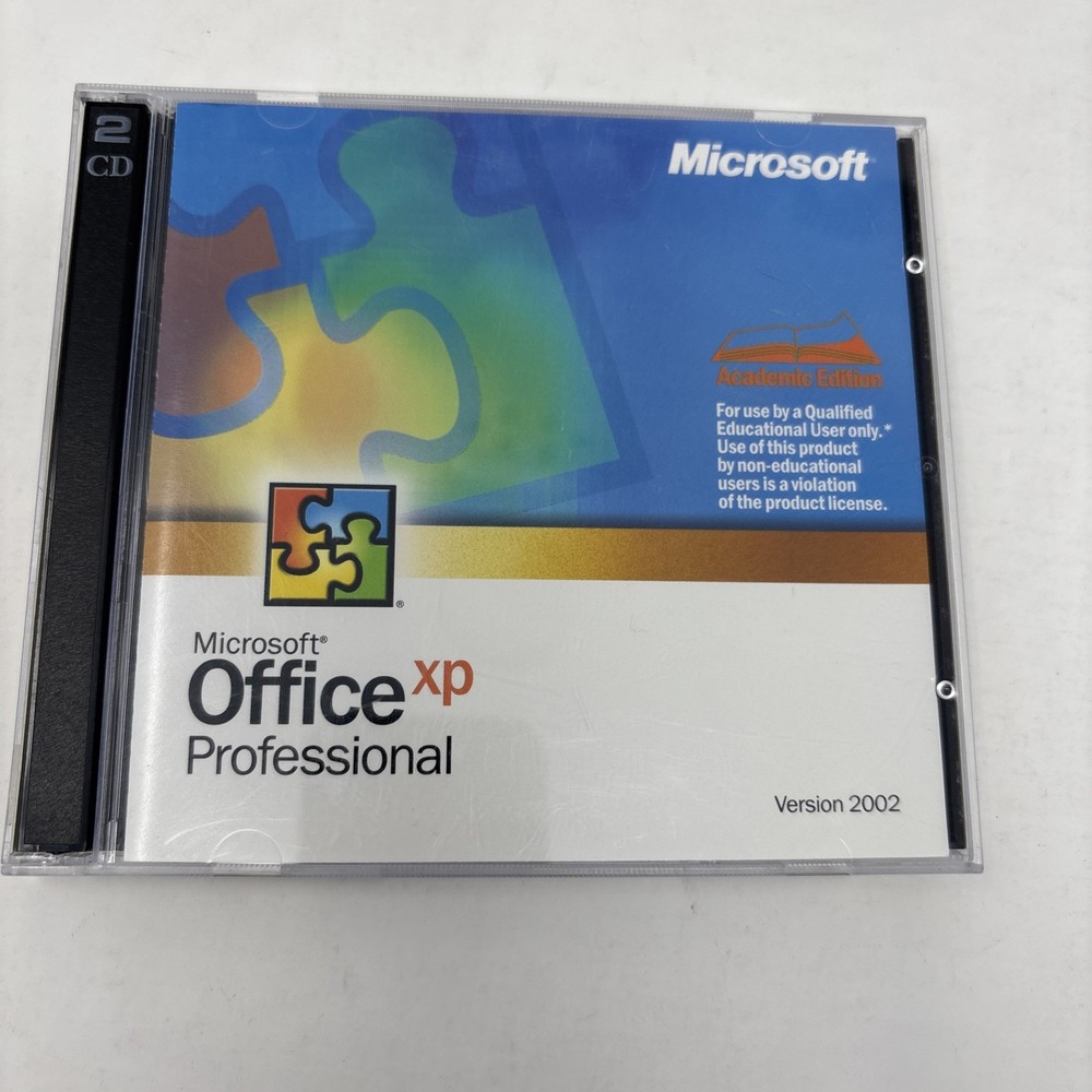 Microsoft Office XP Professional, Version 2002, 2 Discs Vintage Software