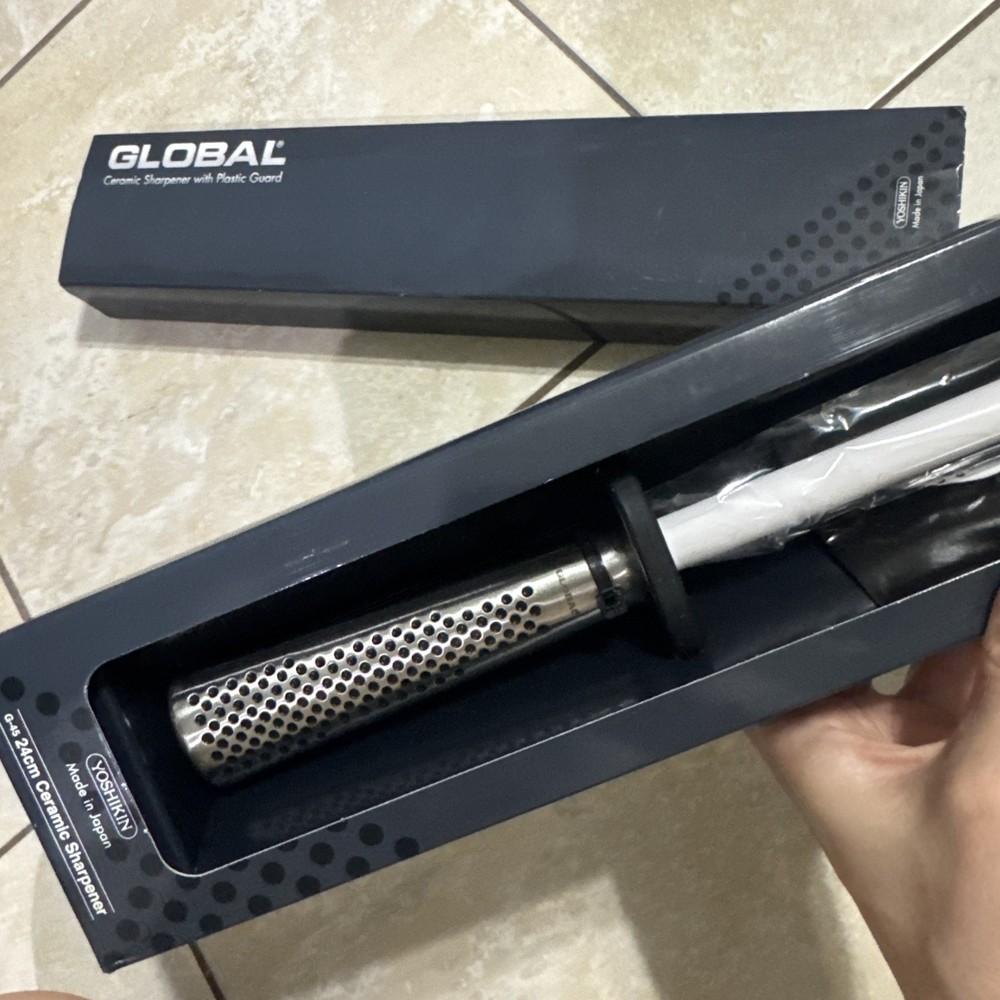 NEW Global Ceramic Sharpener with Plastic Guard White