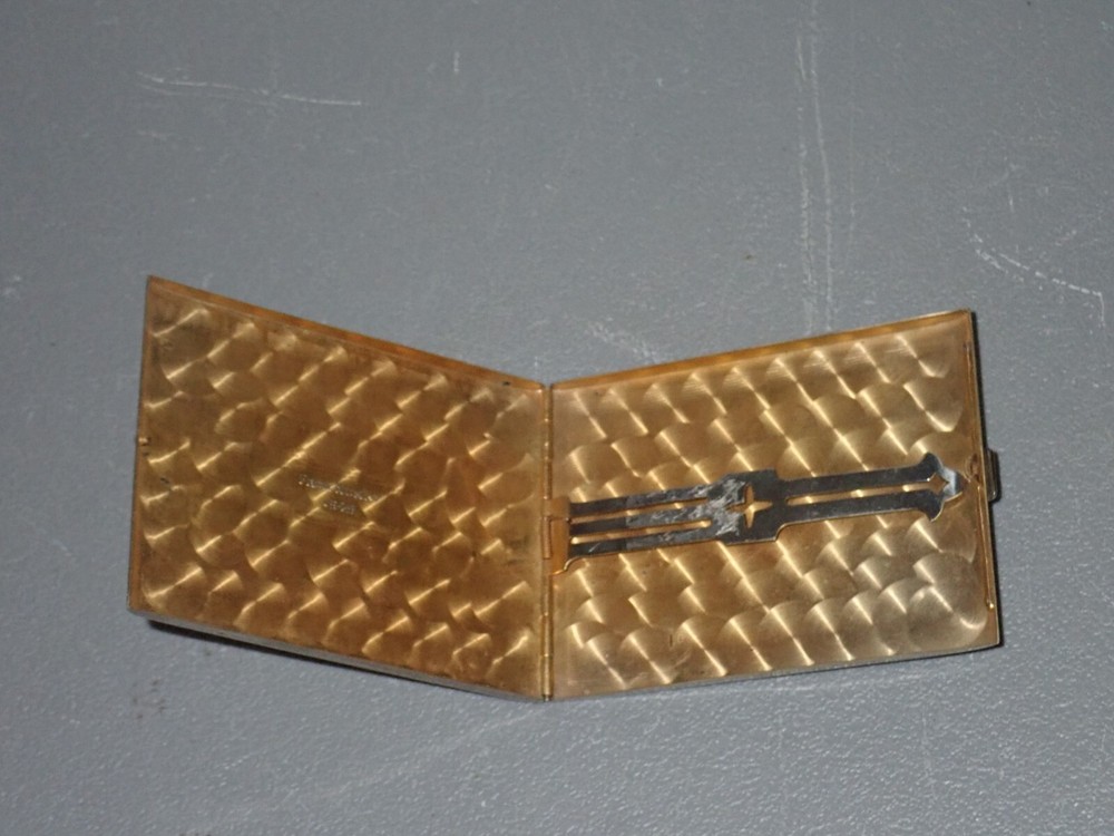 Art Deco Metal Cigarette Case, 1943, Inscribed