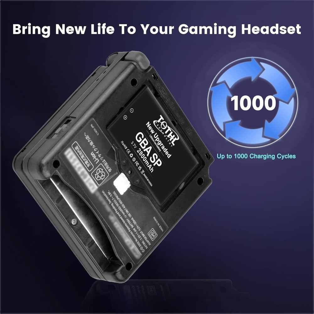 Efficient 2800mAh Lithium-ion Battery for Gameboy Advance SP - Includes Tools