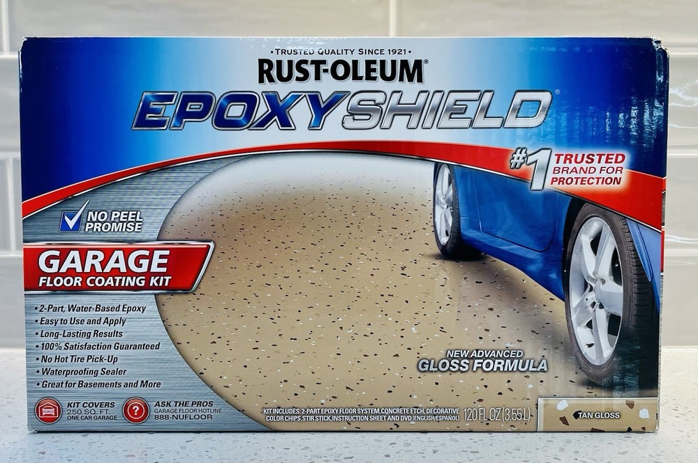RUST-OLEUM 251966 EPOXY SHIELD TAN GARAGE FLOOR PAINT KIT 250 Sq Ft Coverage