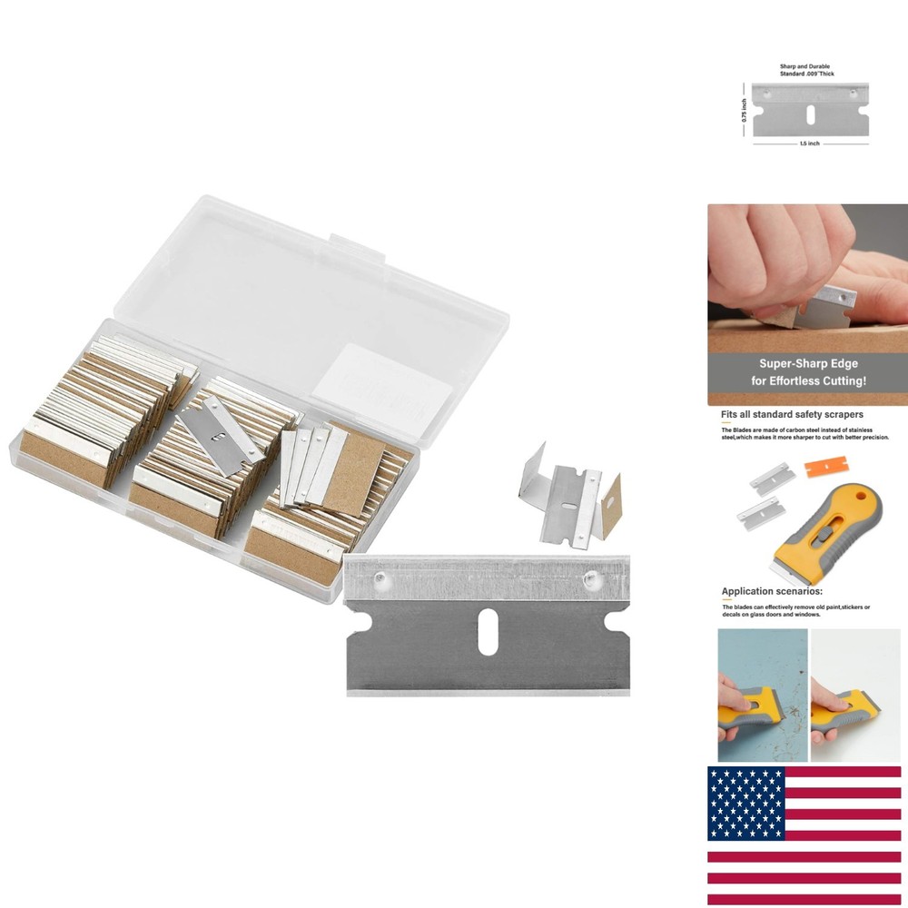 Versatile Single Edge Razor Blades - Sharp, Durable & Moisture-Proof, 100 Count