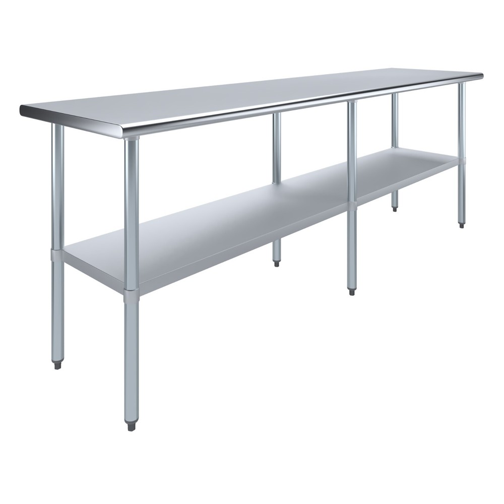 24" X 96" Stainless Steel Work Table With Galvanized Undershelf