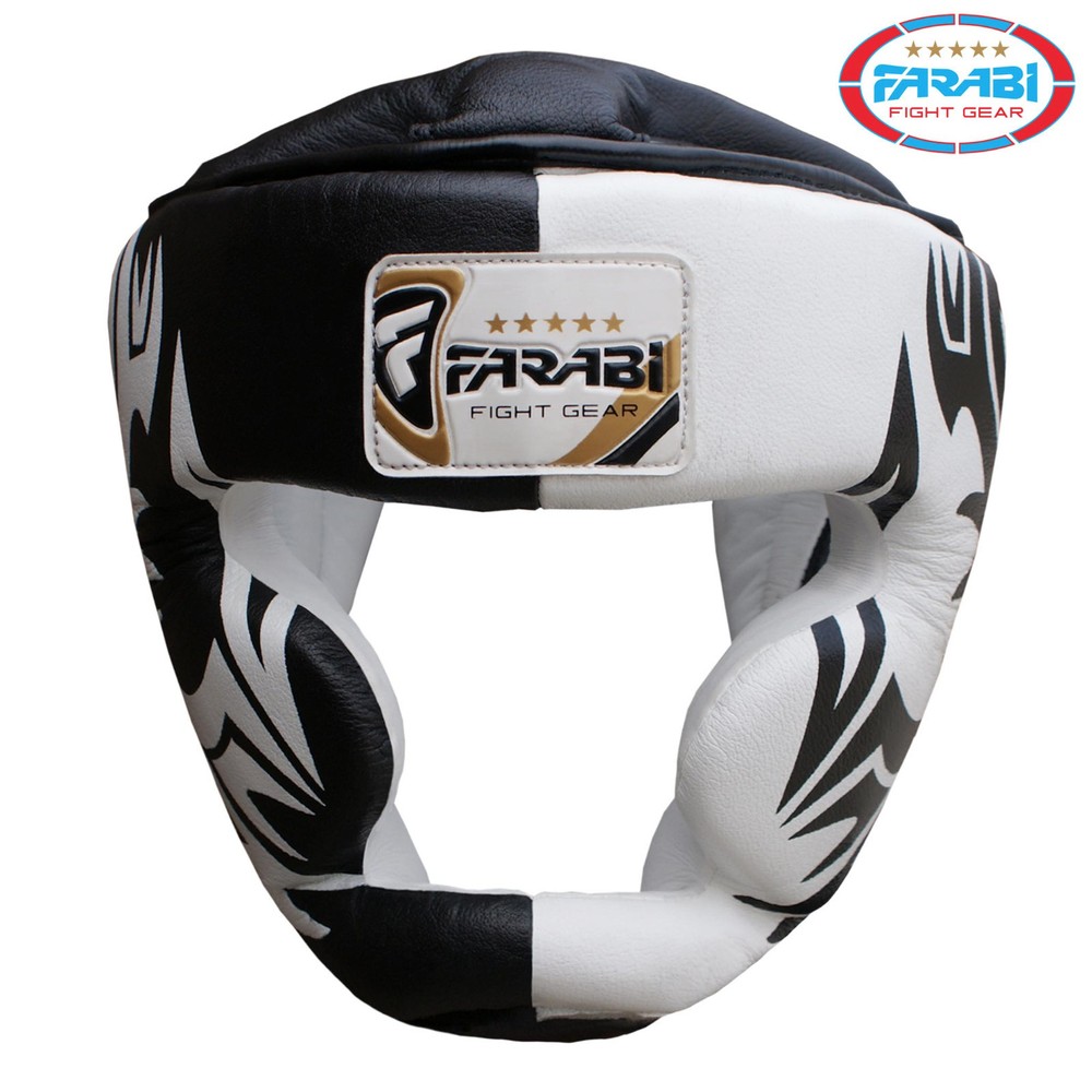 Farabi Genuine Leather Boxing Head Guard MMA Training Head Protector