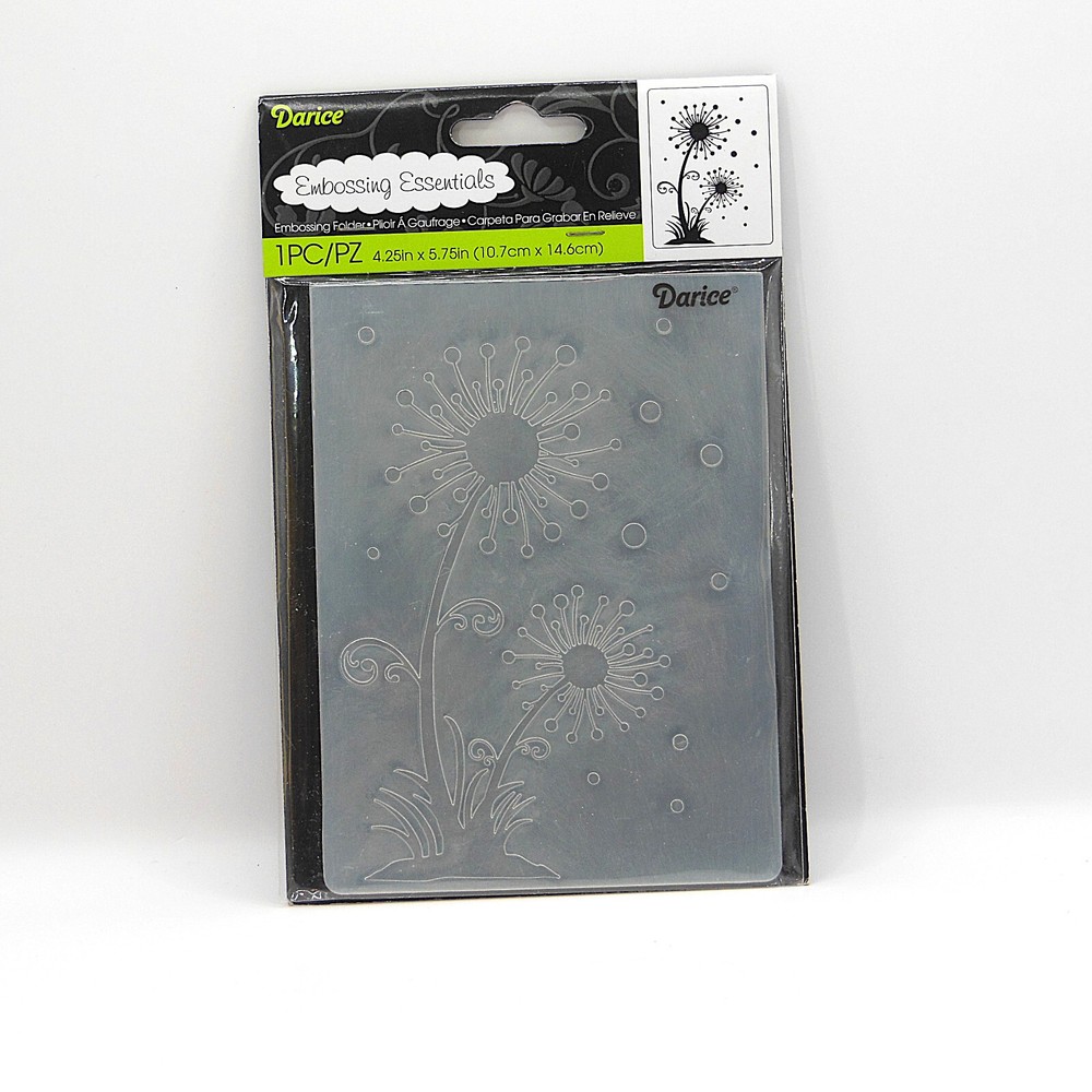 Retired Darice DANDELIONS Summer Flower Embossing Folder