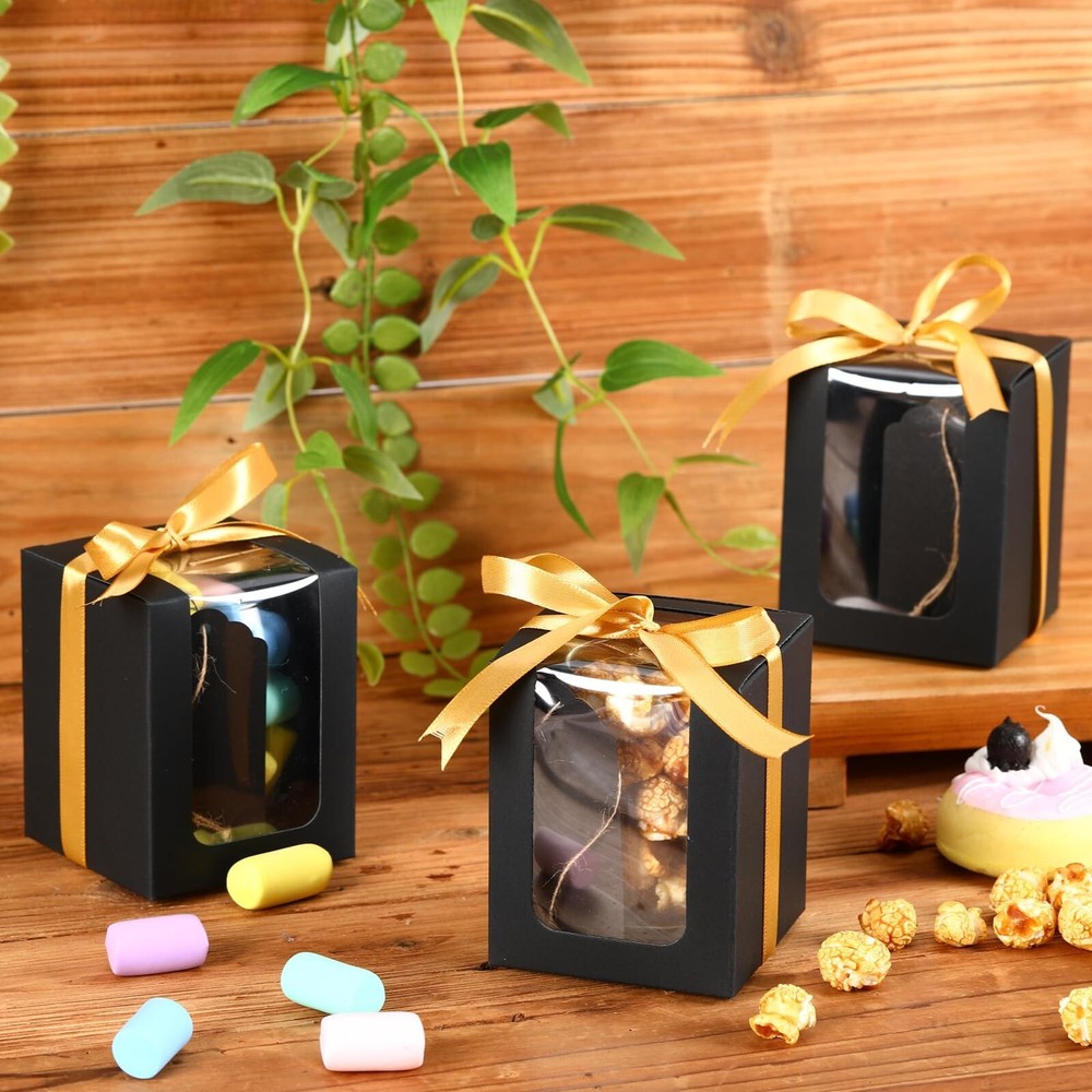 Fulmoon 50 Pack Gift Boxes for Wine Glass Transparent Gift Packaging Box for ...