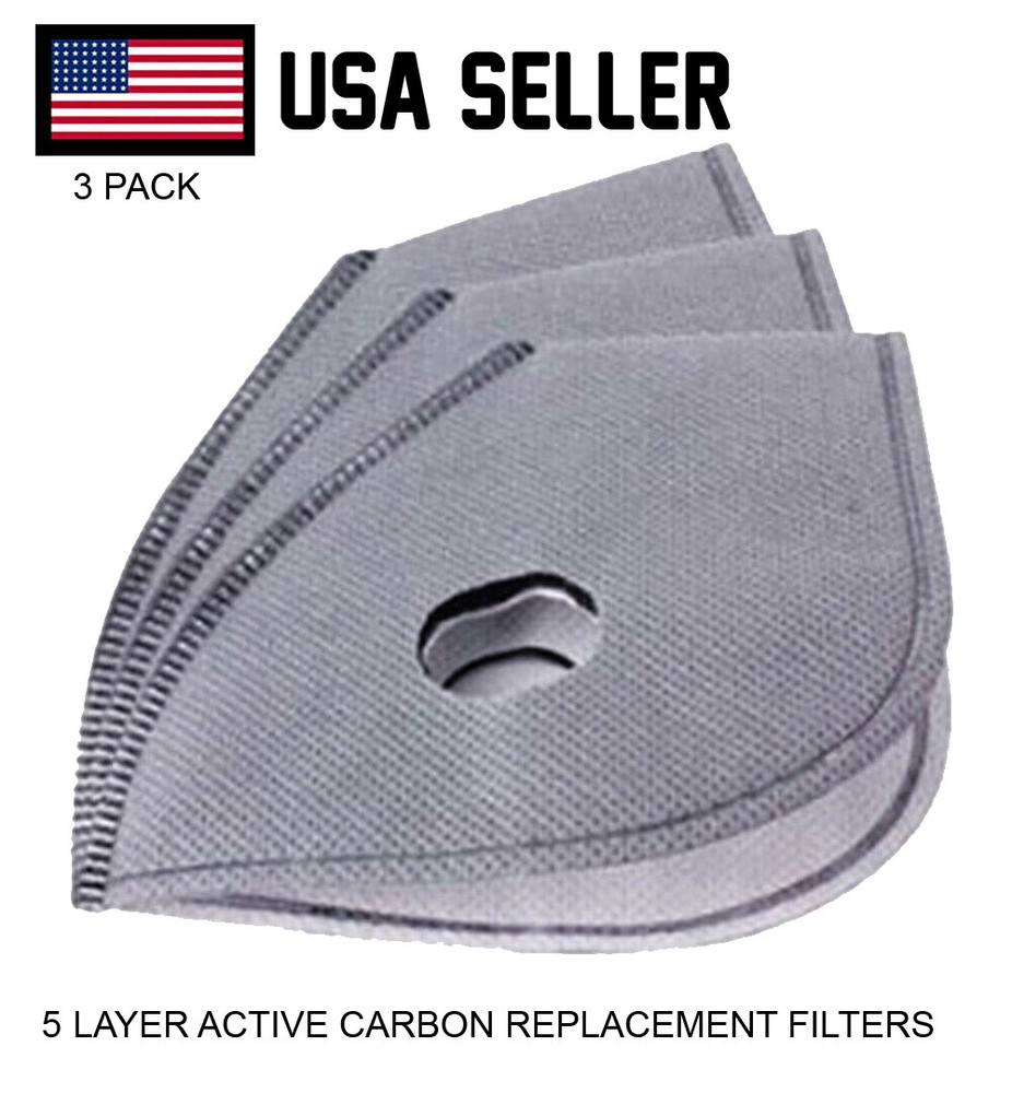 Active Carbon 6 Layer Protective Mask Filters 3 Pack of replaceable filters