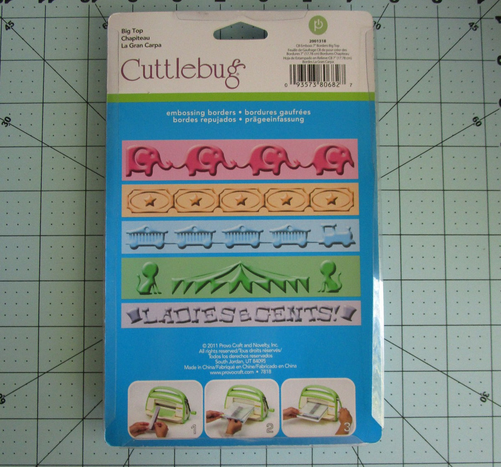 CUTTLEBUG embossing folder BIG TOP 5 pc set - Circus, Elephant, Stars, Train