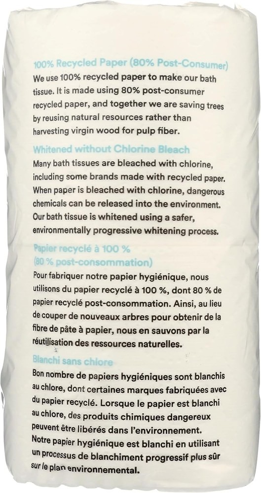 100% Recycled Bath Tissue Ultra-Strong 260 Sheets per Roll 6 Count
