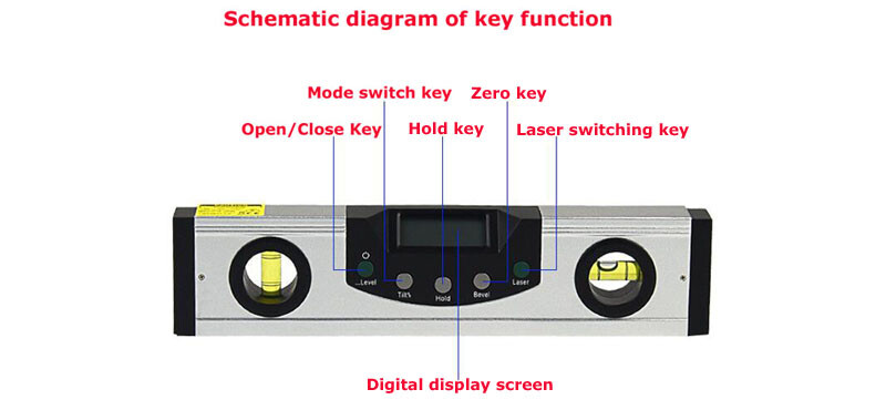 600mm Digital Display Infrared Level Angle Ruler Automatic Power Off