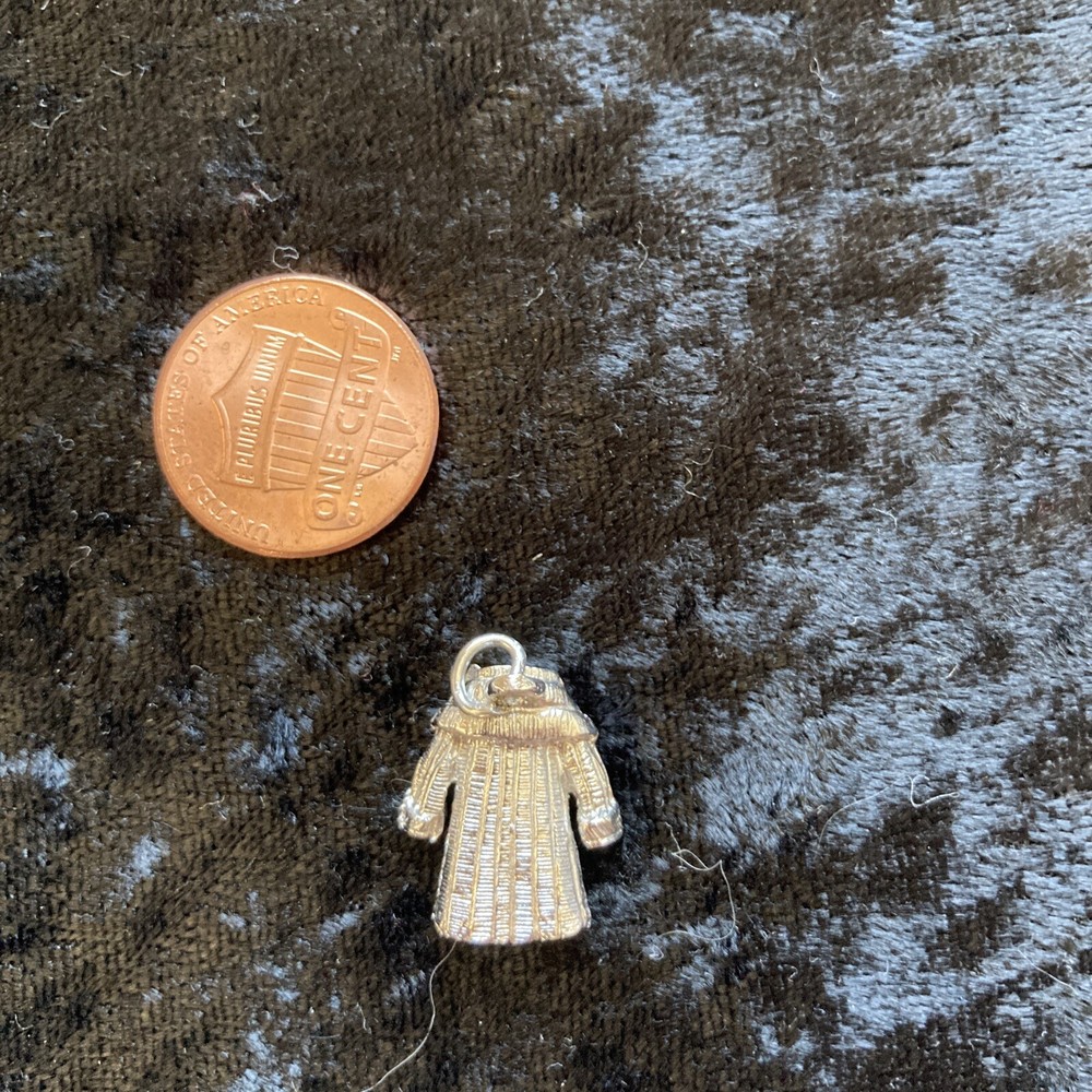 Silver Colored Fur Coat Charm