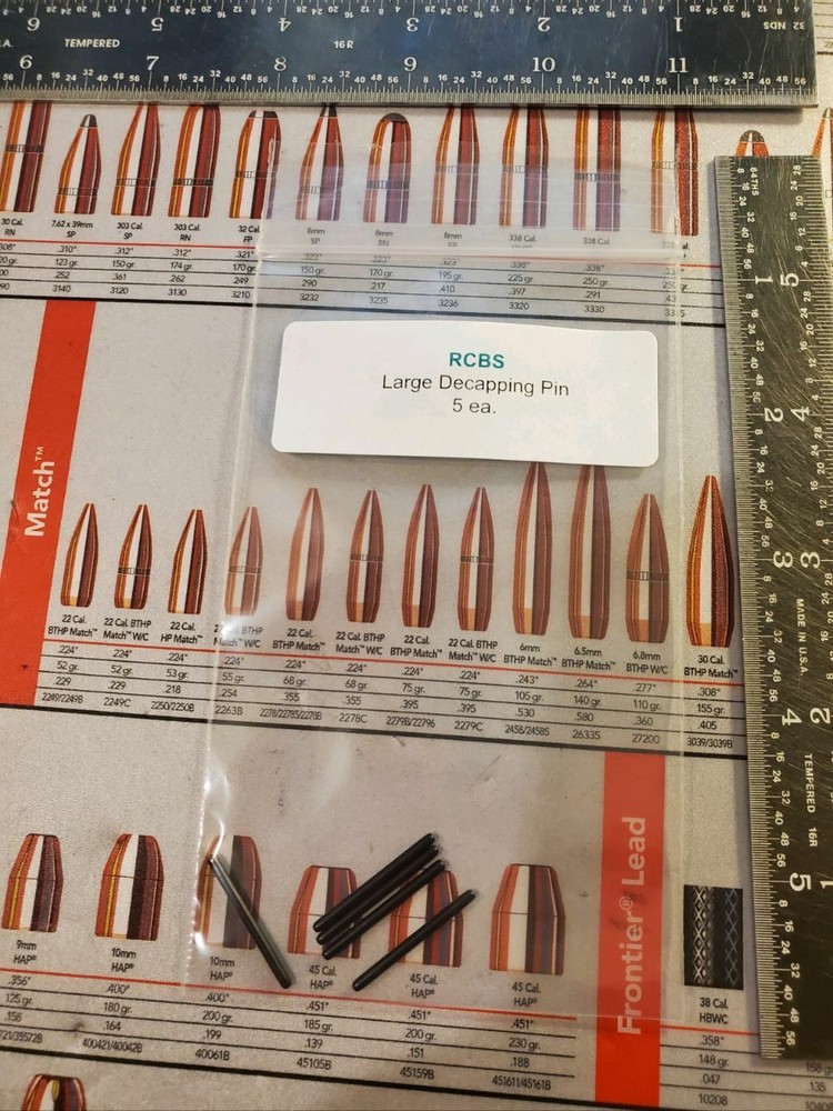 RCBS DECAPPING PINS LARGE, 5 PACK 49629