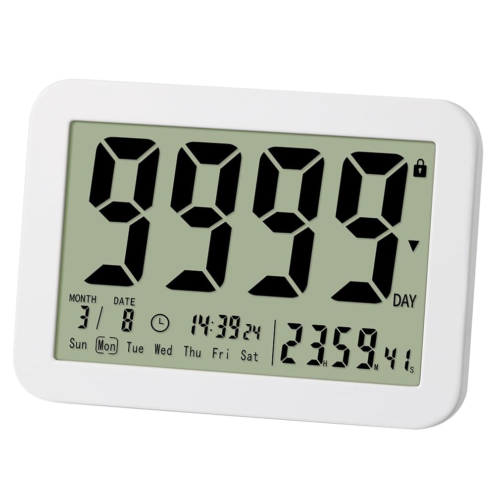 Digital Countdown Days Timer Clock- 9999 Days Count Down Timer with Stand Str...