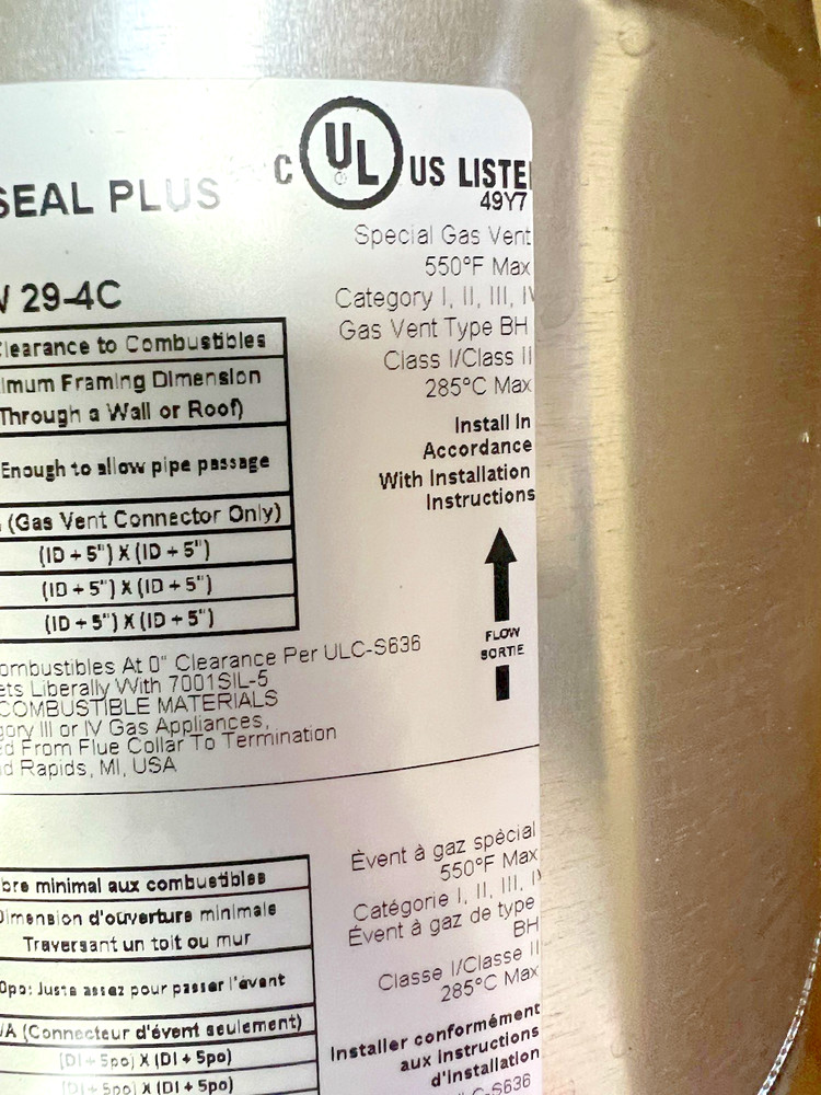 Heat-Fab 8" Saf-T Vent EZ Seal 45 Degree Elbow 29-4c 9811 Stainless Steel NEW