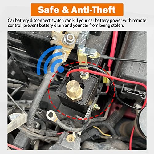 Remote Battery Disconnect Switch 12V Battery Kill Switch for Car Upgraded 200A