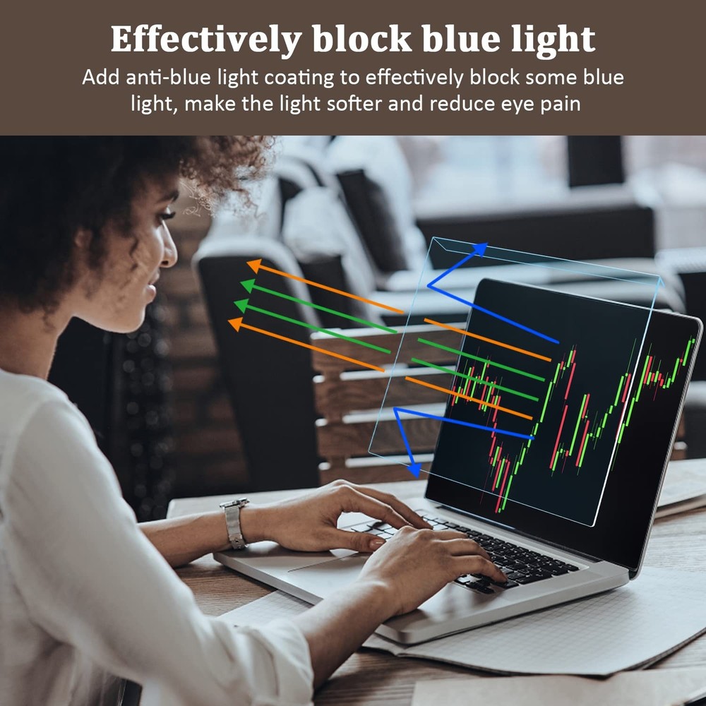 15.6 Inch Blue Light Blocking Laptop Screen Protector Panel, Eye Protection H...