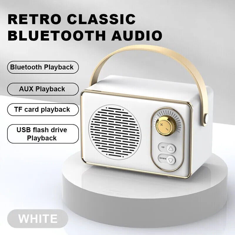 Wireless Bluetooth Speaker Classical Retro Stereo Speaker AUX USB TF Play