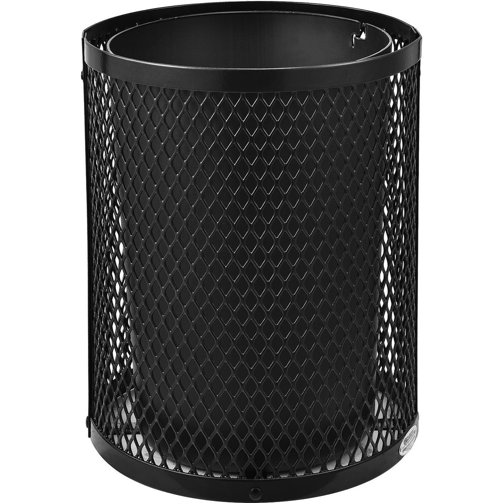 Thermoplastic Coated Mesh Receptacle w/Flat Lid 36 Gallon Black