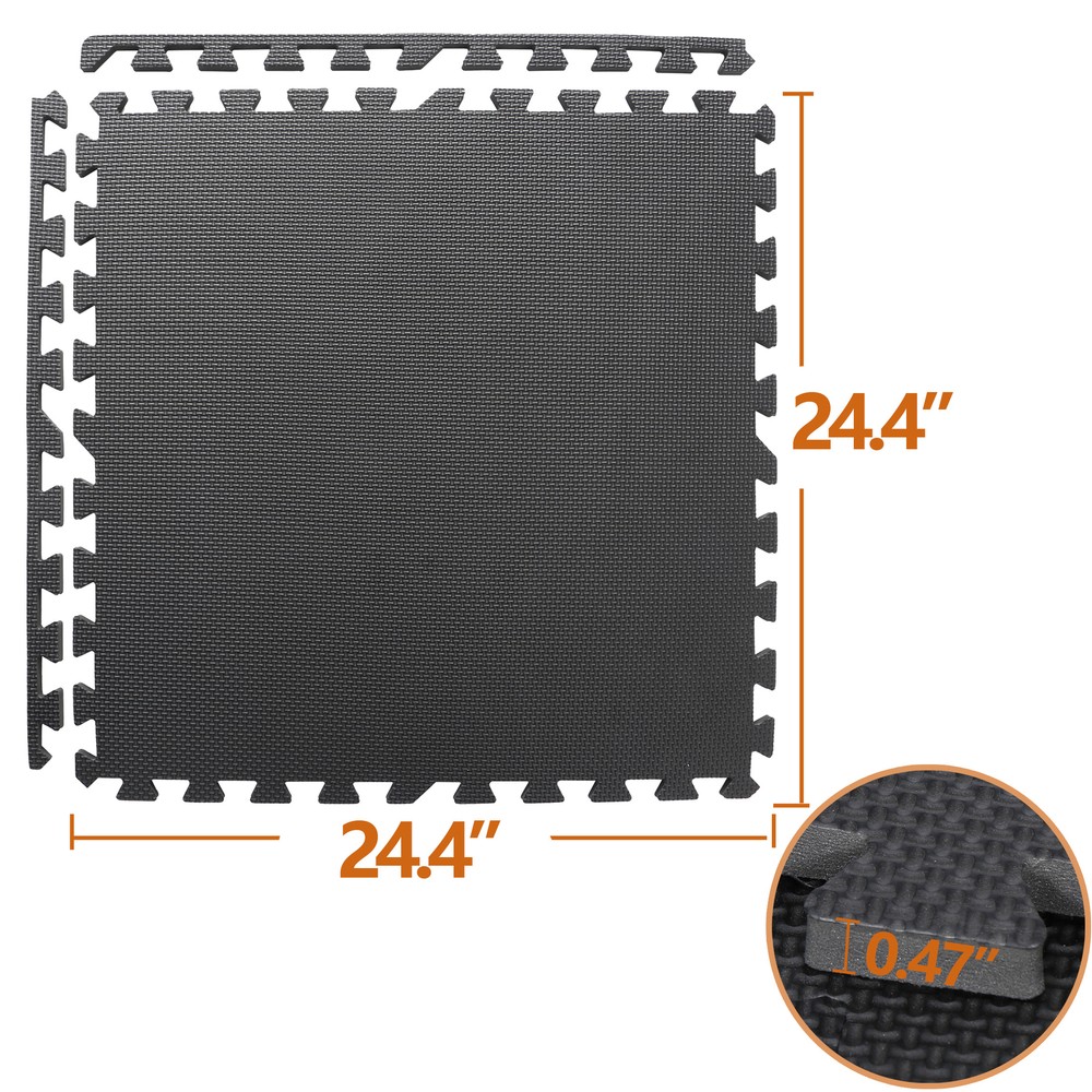 12 Pieces 24 x 24" Puzzle Exercise Floor Mat with EVA Training Interlocking Tile
