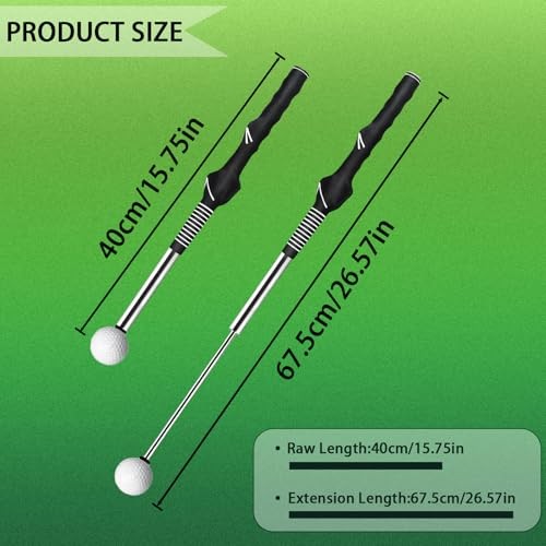 Retractable Golf Swing Trainer, Golf Training Aid and Grip Trainer with Click
