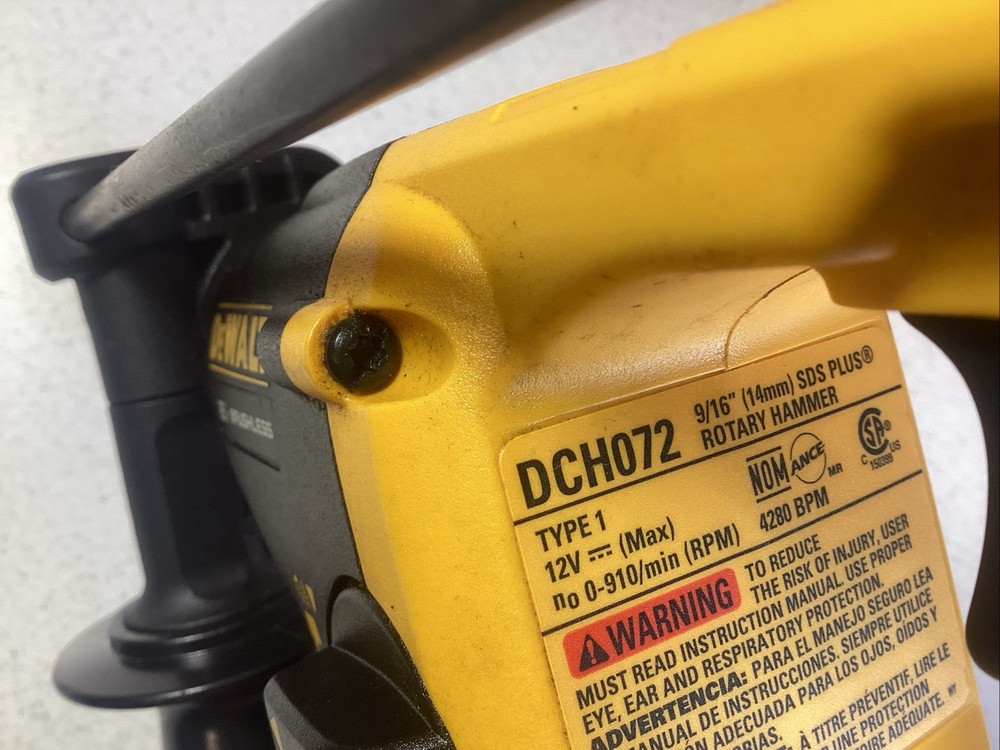 Dewalt DCH072 Rotary Hammer 9/16” Drill 12V SDS Plus Handle Depth Guide Clip