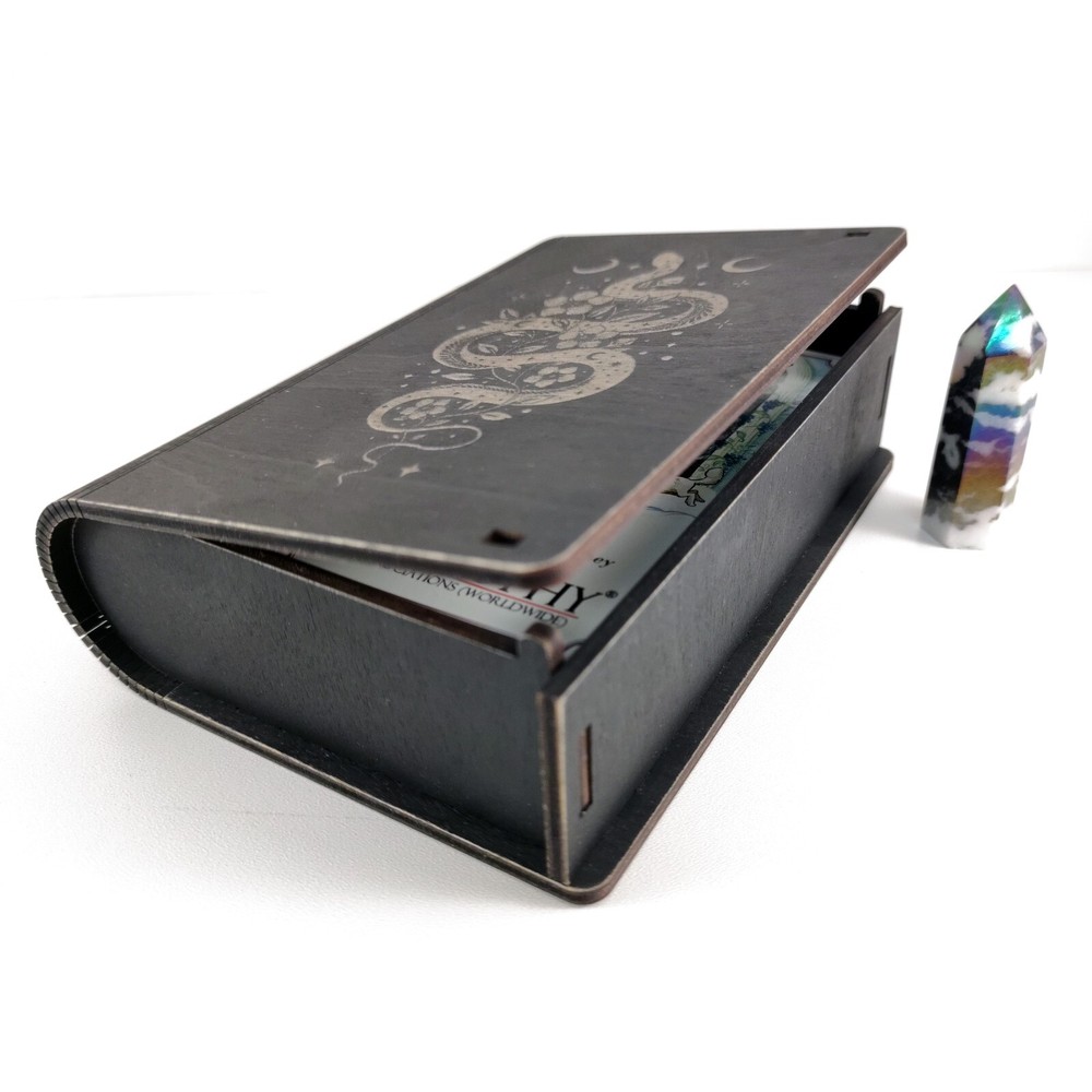 Witch tarot card box, Tarot deck storage, Witchy snake box, Wicca gift