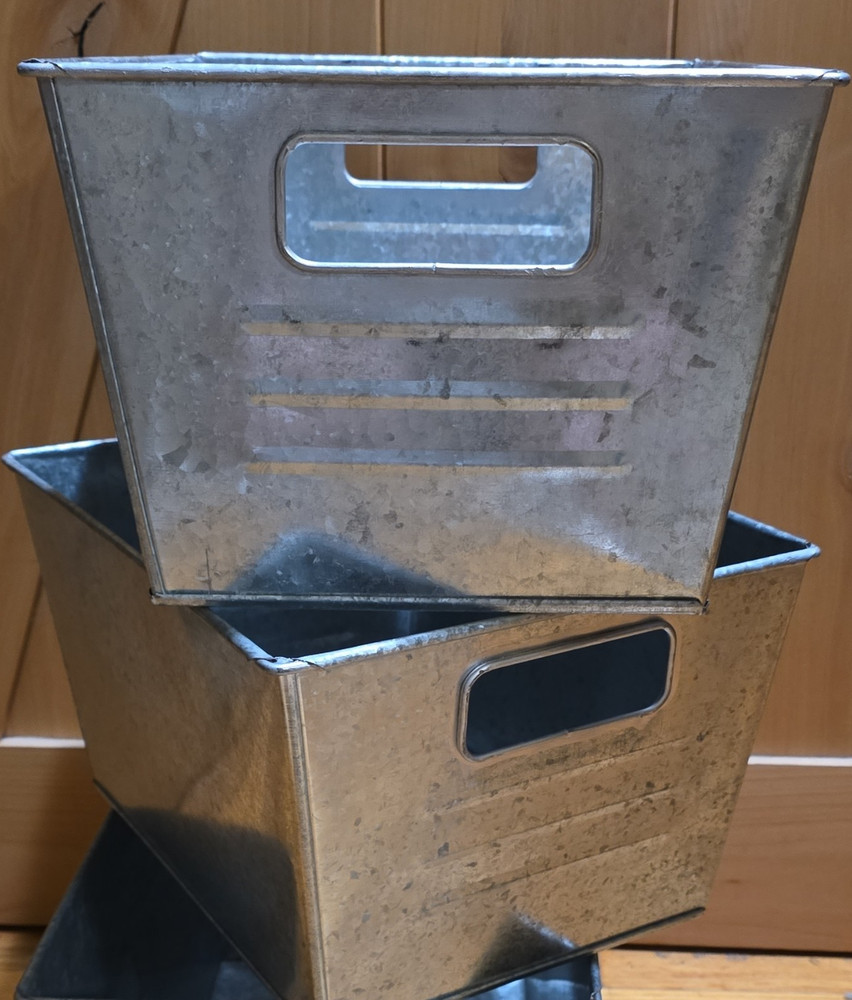 Galvanized Storage Containers set of 3