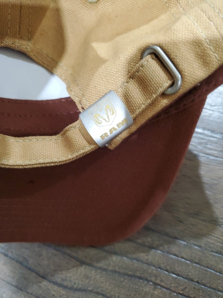 Dodge Ram Leather Patch, Canvas Cap, One Size Fits All, Brown