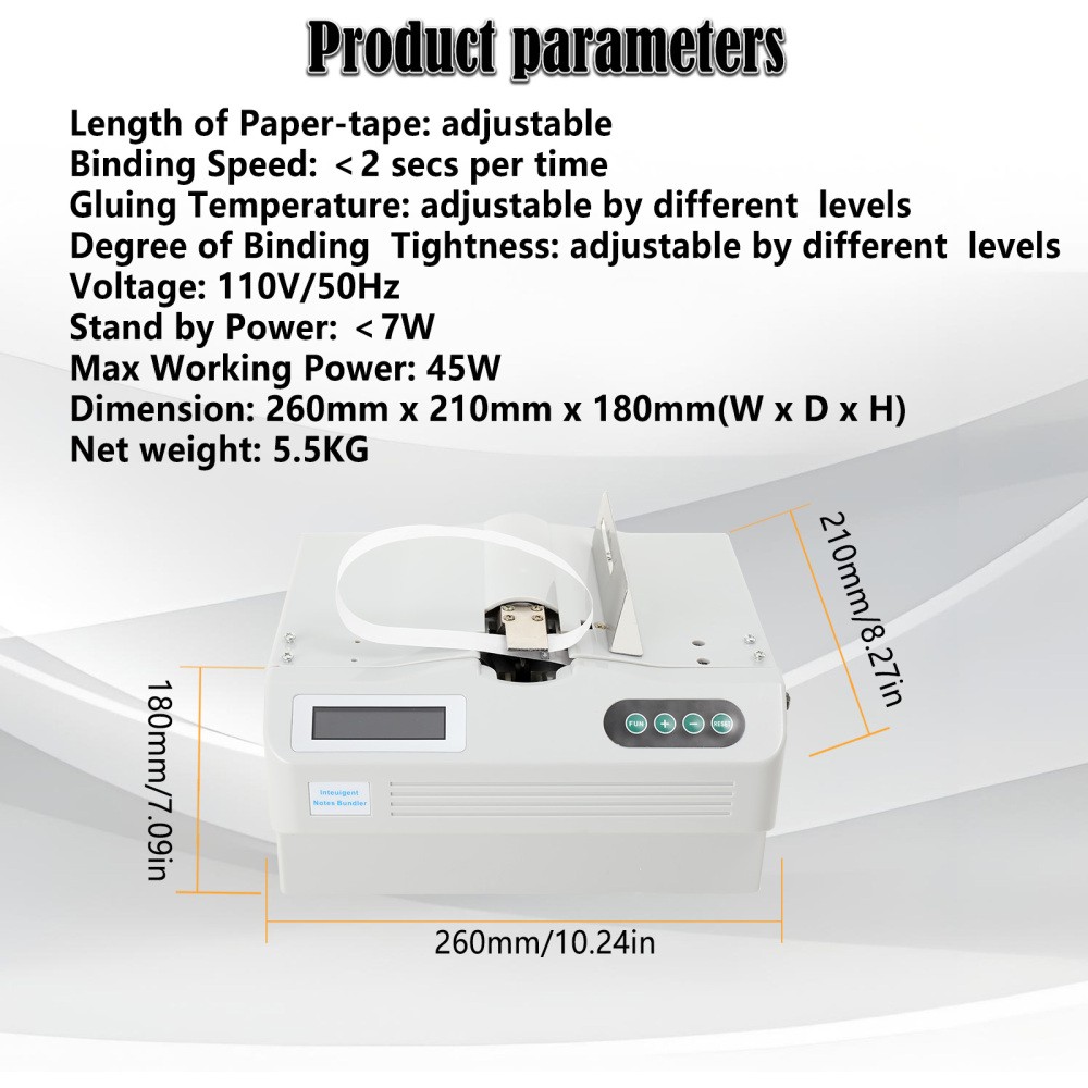 Automatic Small Banknote Binding Machine Strapping Bundling Money Packer 110V