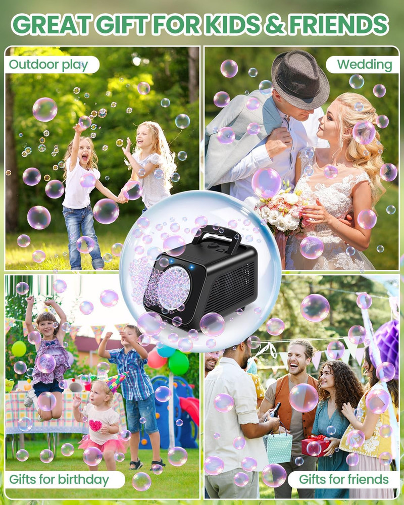 Bubble Machine Automatic Bubble Blower for Kids: Battery Operated Bubble Make...