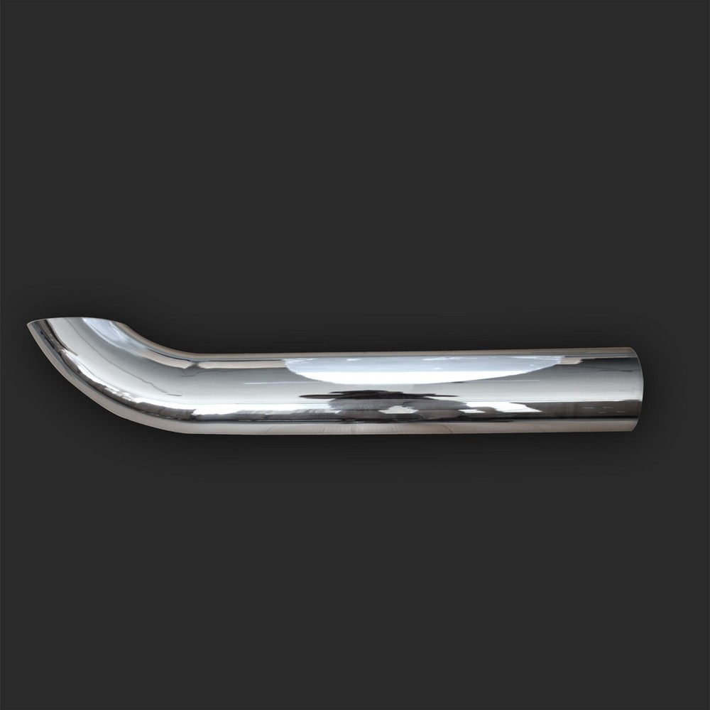 5"OD Chrome 36" Length Curved Chrome Stack pipe Universal Fit