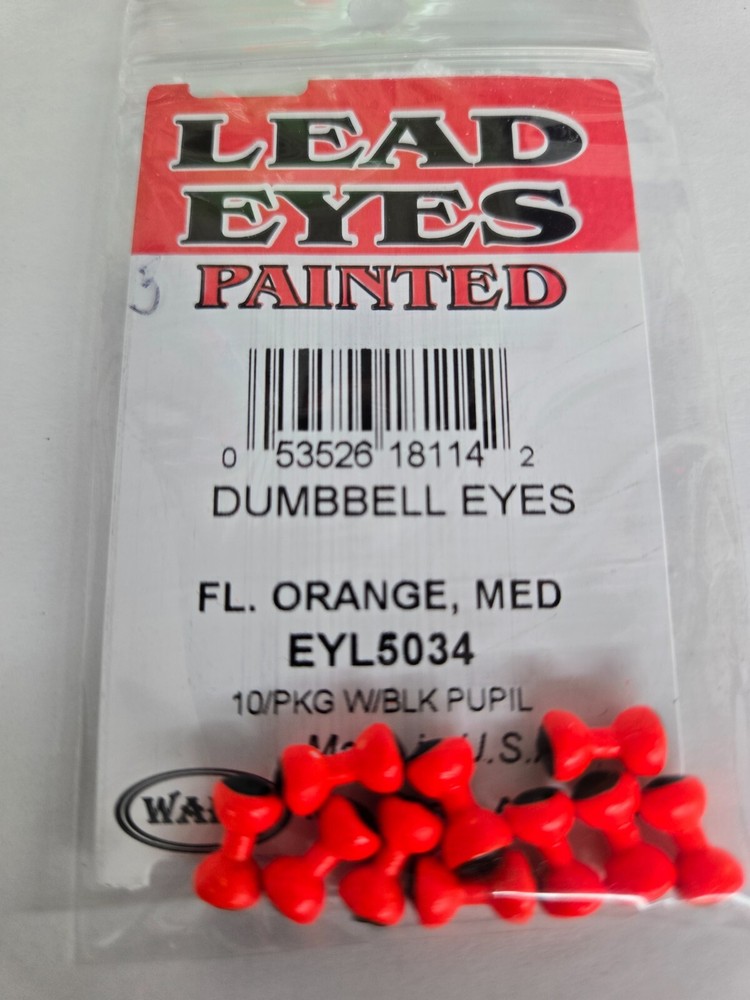 Dumbbell Eyes  "  FL. Orange  "  Size: Med   10 per pack