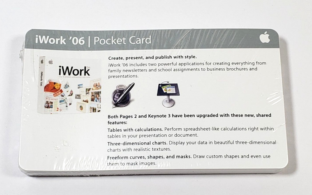 Sealed Bundle 2006 Apple Computer iWork '06 Pocket Card Sales Training Only