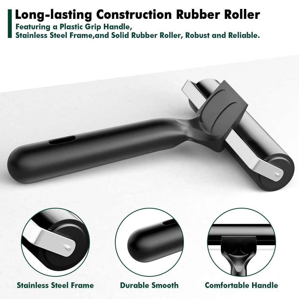 4 Inch Rubber Roller Brayer Rollers for Crafting, Hard Rubber Rollers for Pri...