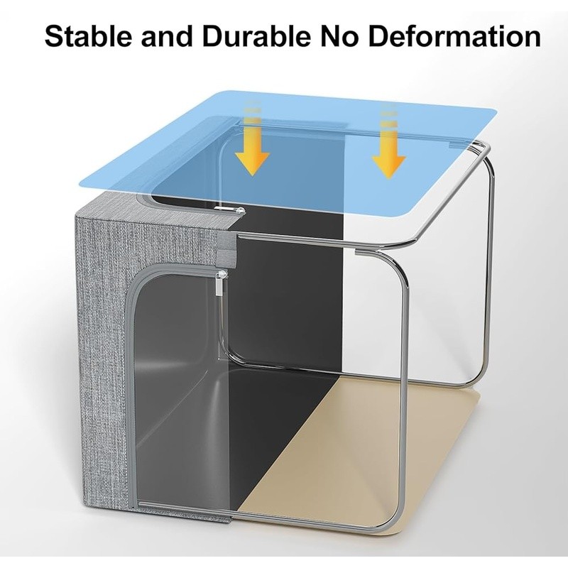 Collapsible Storage Bin W/ Clear Window Stackable Dustproof Folding Organizer US