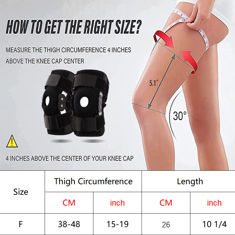 Hinged Knee Brace Open Patella Compression Support Wrap Arthritis Joint Meniscus