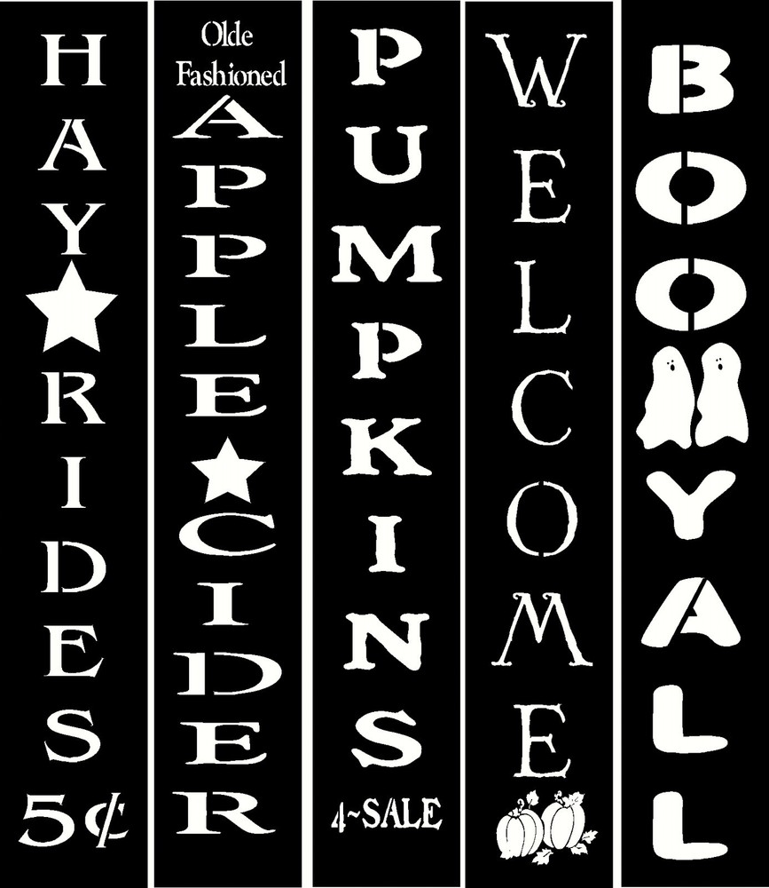 ~ITEM # 5023 PUMPKINS 5pc set  Primitive Stencil ~
