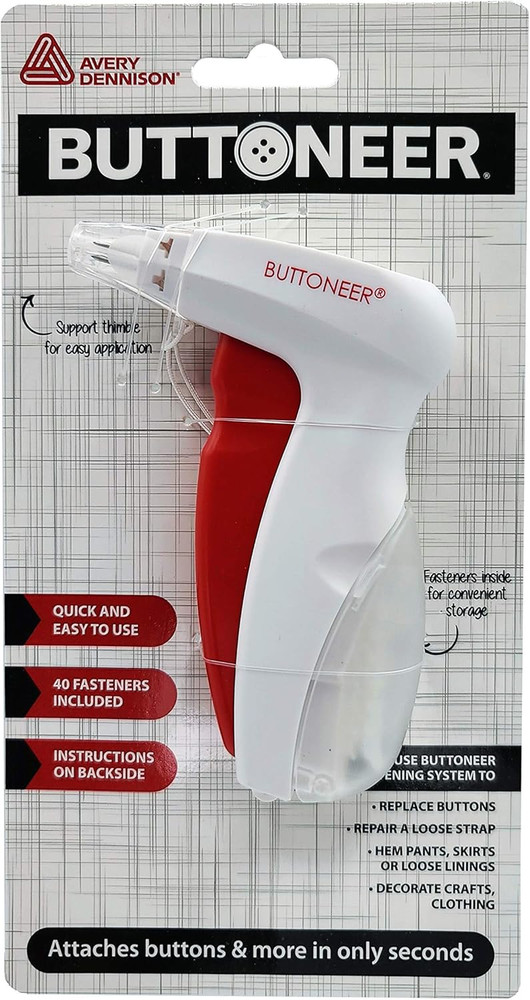 Button Fastening System - NEW and Improved! - Attaches Buttons & More in Seconds