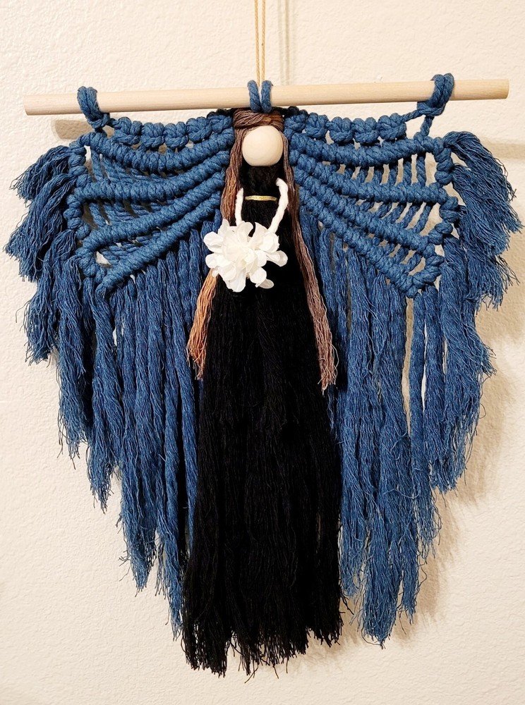 Macrame Handmade Wall Hanging Decor Crocheted Angel Doll Made From Cotton Thread