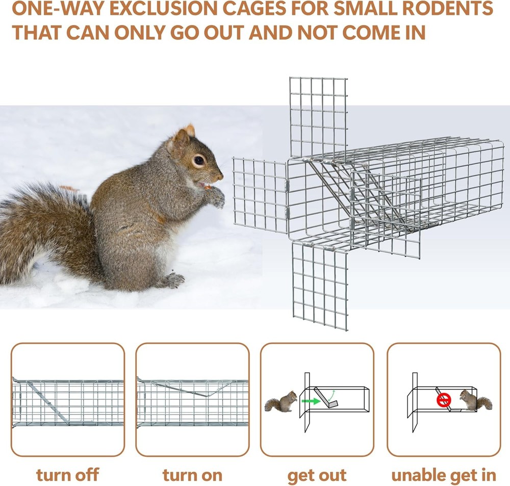 Humane Squirrel Excluder One Way Door Attic Copper Mesh Trap