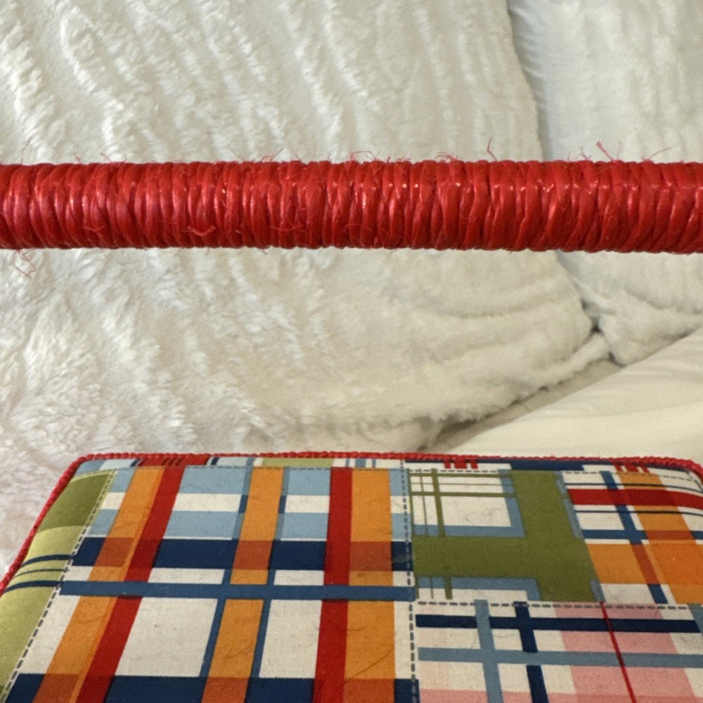 Sewing Basket , Multicolor Fabric Design, Pocket storage Inside, 9x9x4