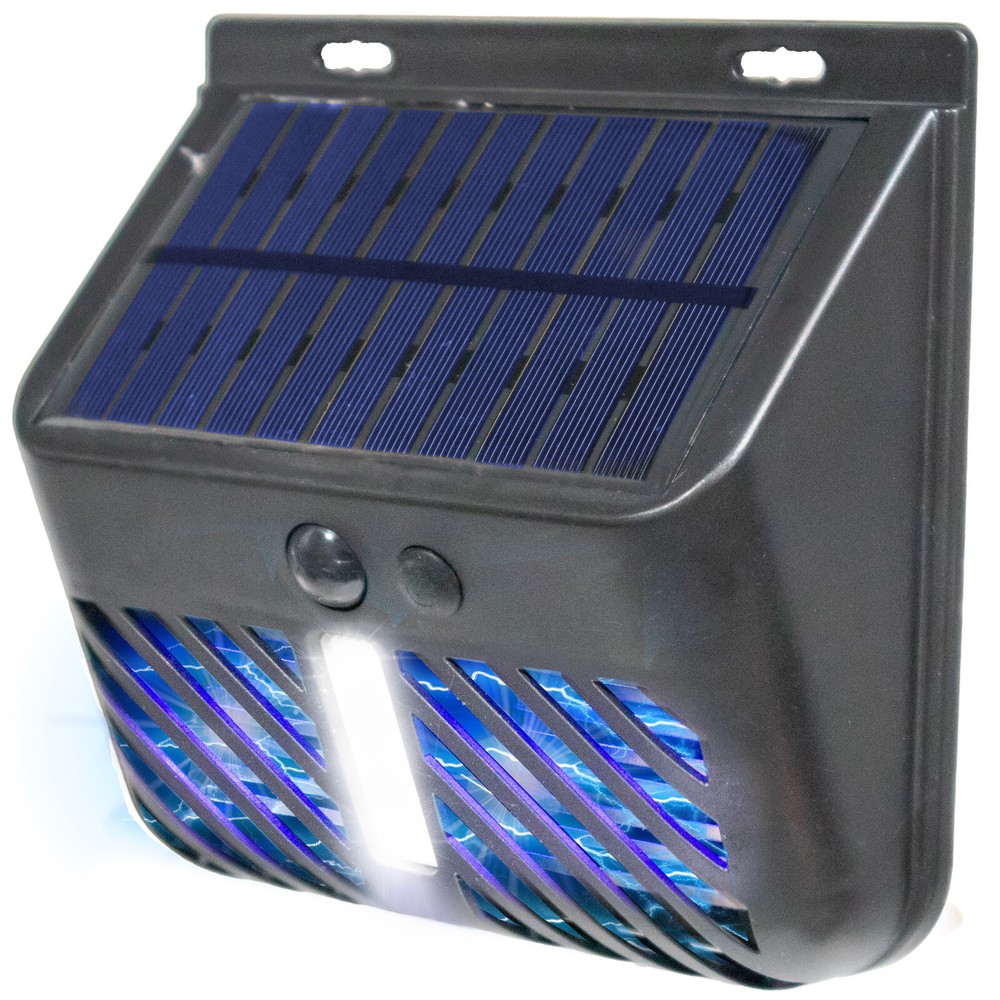 Solar Bug Zapper UV Mosquito Insect Killer w/ Motion Sensor LED Light Waterproof