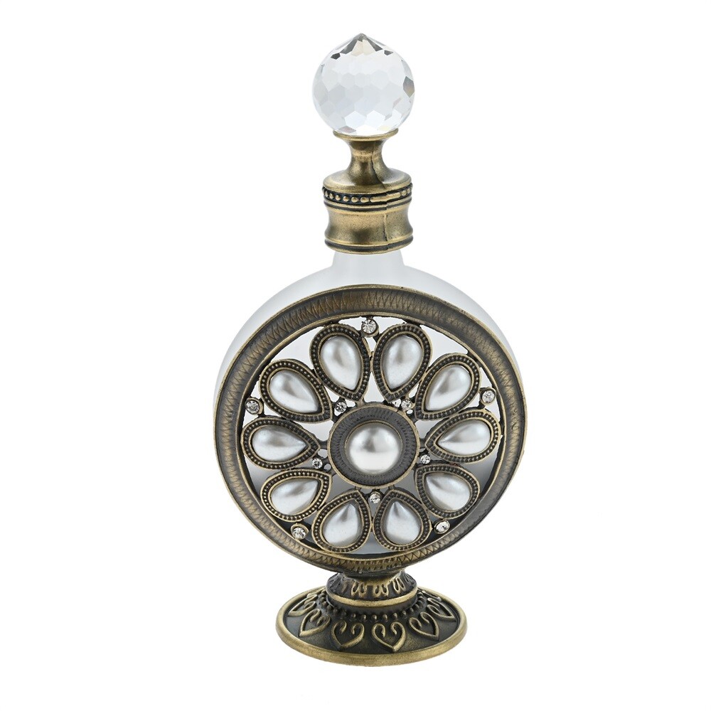 30ml Crystal Vintage Pearl Perfume Bottle Empty Refillable Container Decor Gift