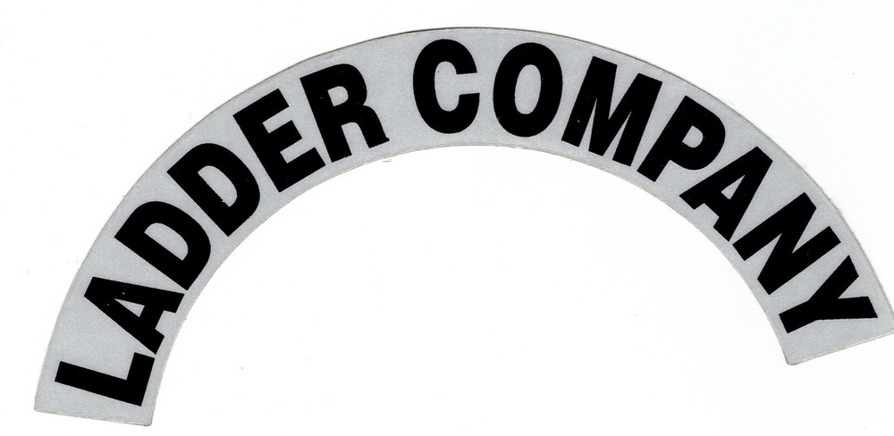 LADDER COMPANY - Highly Reflective FIRE HELMET CRESCENT  DECALS -  A PAIR