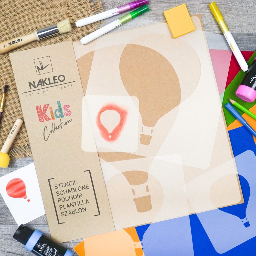 KIDS Reusable Plastic Stencils (5 pcs) // BALLOON