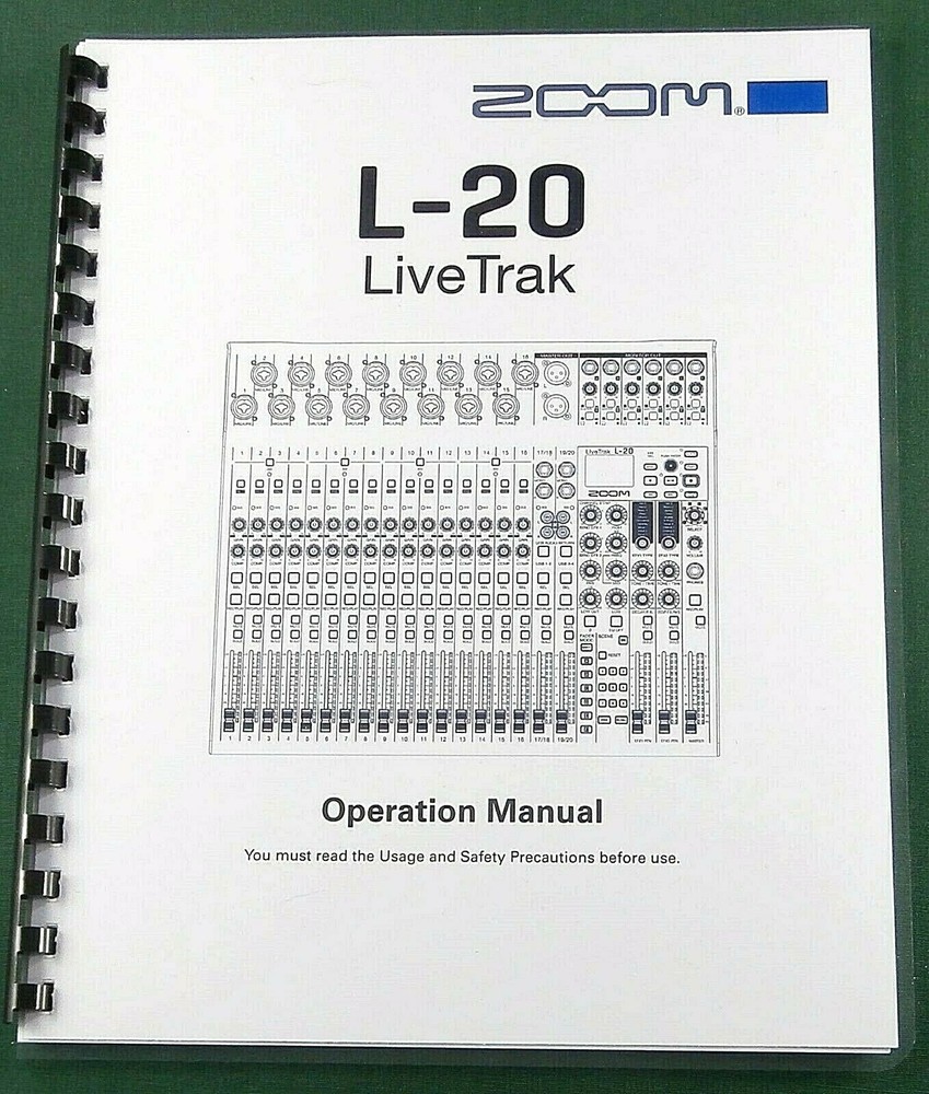 Zoom L-20 Operation Manual: Comb Bound & Protective Covers!
