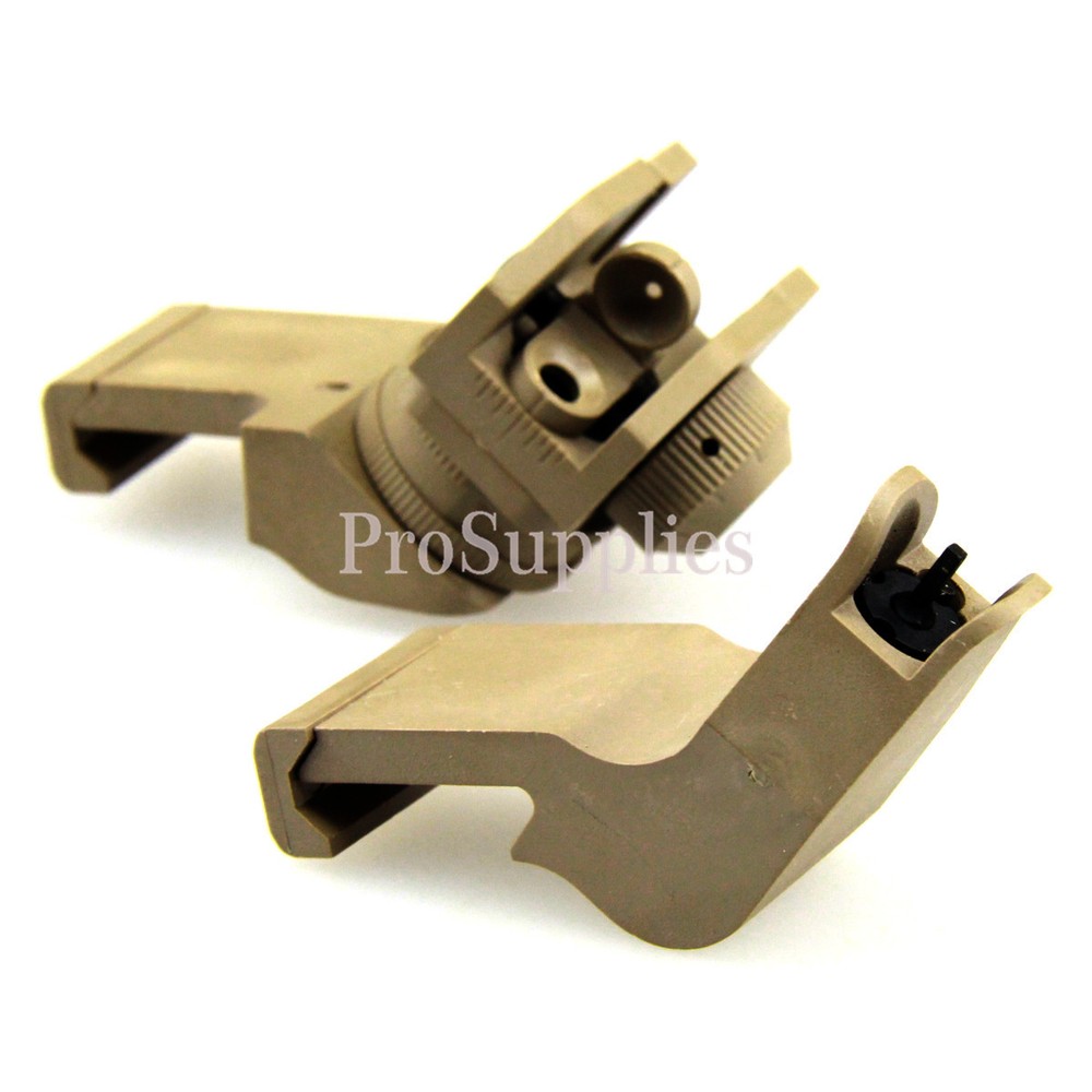 TAN Front & Rear 45 Degree Rapid Transition BUIS Backup Polymer Sight