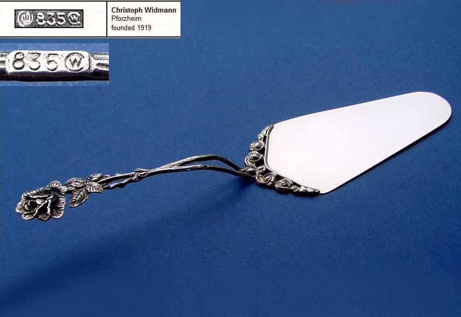 Cake Server, Widmann, Rose Decor/ Hildesheimer Rose, 835 Silver B962